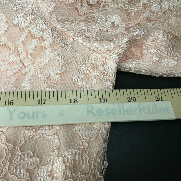 Vintage 1980s Peach Light Orange Lace Blazer Size M L Rhinestone Accent Buttons - Picture 4 of 9